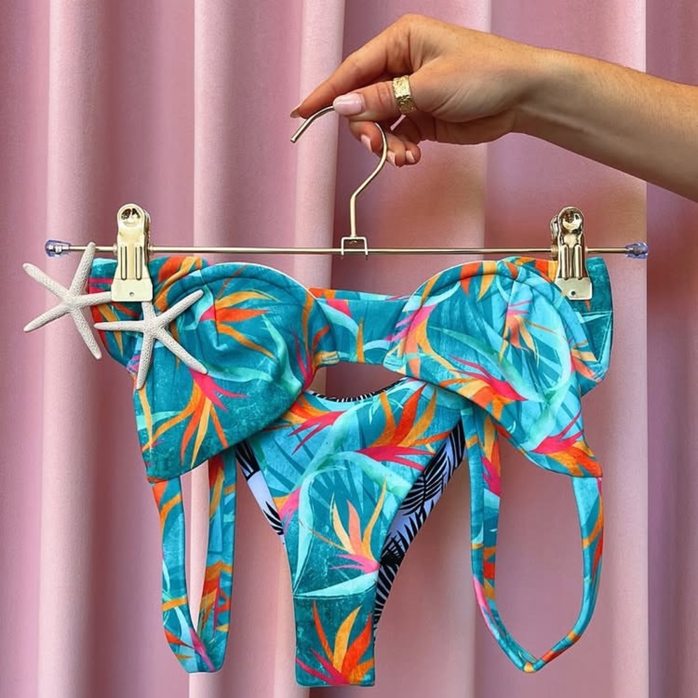 Moana Bikini in Vibrant Blue and Orange Tropical Print